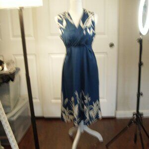 Royal Blue Size Small New With Tags Tahiti Print Resort Dress.